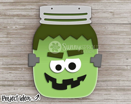 Halloween Mason Jar Sign Bundle, Door hanger svg, Glowforge laser file, Cricut, Spooky welcome sign svg, Ghost, Pumpkin