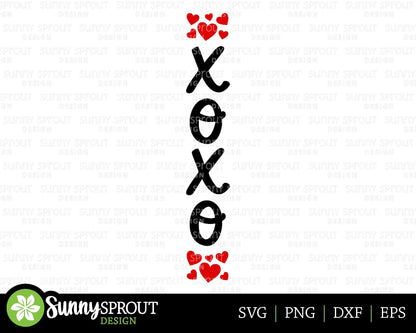 XOXO Hearts Porch Sign, Digital Download, Cricut Cut File, Silhouette, Valentine's Day Door Leaner Design