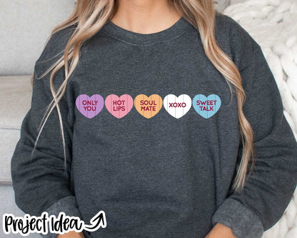 Conversation Hearts Candy SVG, Digital download, Cricut cut file, Silhouette, Valentine's Day design