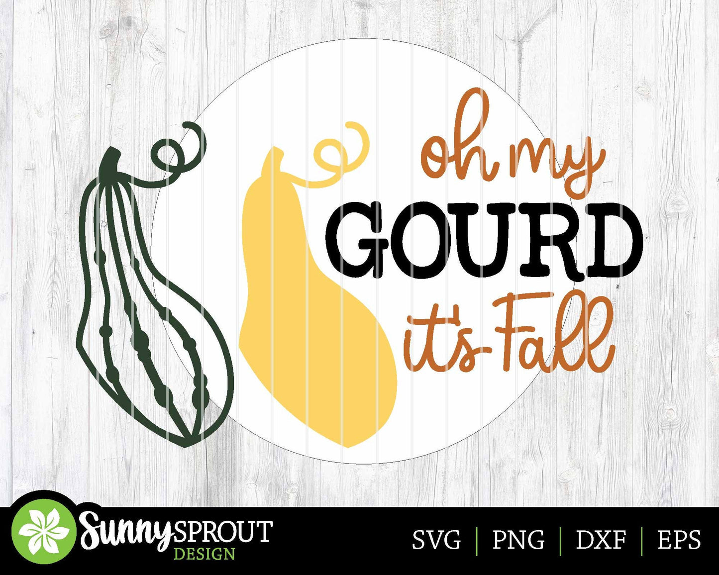 Oh My Gourd It's Fall Sign, Digital Download, SVG Laser Cut File, Cricut, Funny Round Fall Door Hanger Design