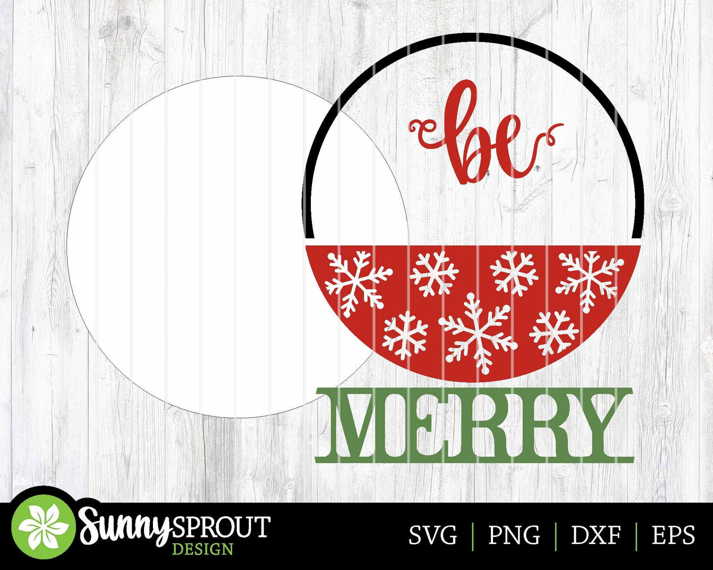 Be Merry Snowflake Sign, Digital Download, SVG Laser Cut File, Cricut, Round Door Hanger Design, Christmas Decor