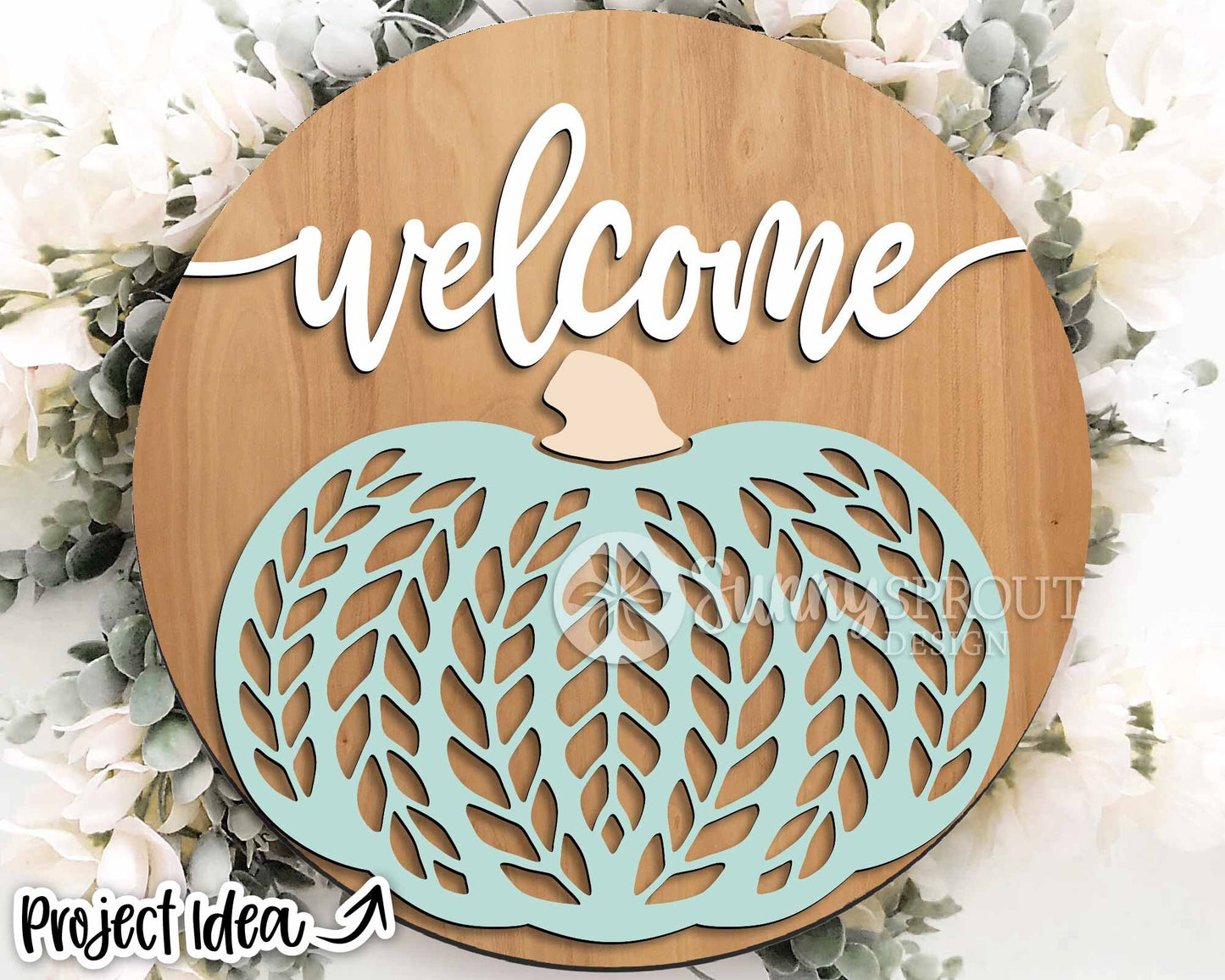 Fall Laser Sign Bundle 5, Round door hanger, Glowforge laser file, Cricut, Autumn welcome sign svg, Hello Fall pumpkin svg