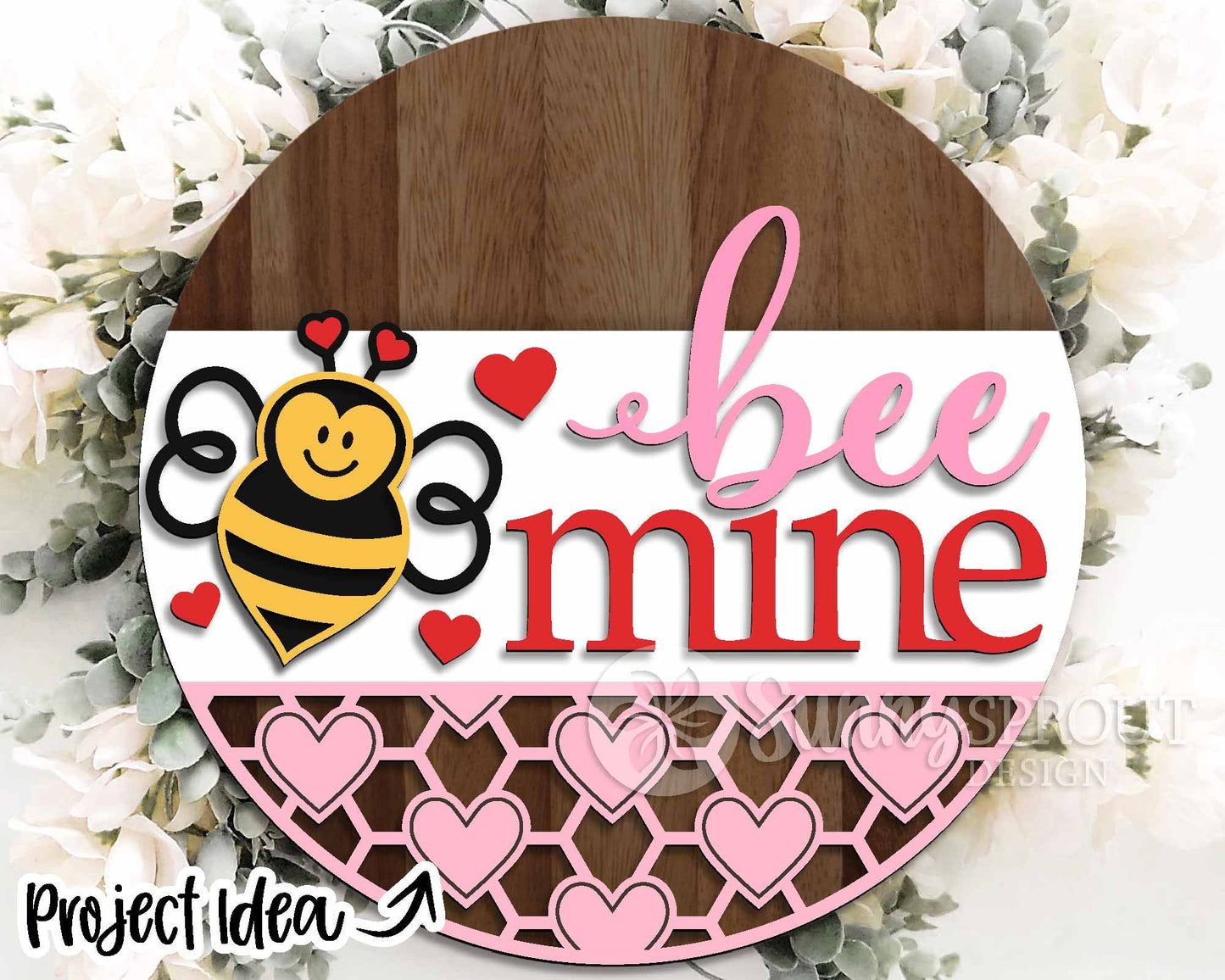 Valentine Laser Sign Bundle, Round door hanger, Glowforge laser file, Cricut cut svg, Silhouette, Heart welcome sign
