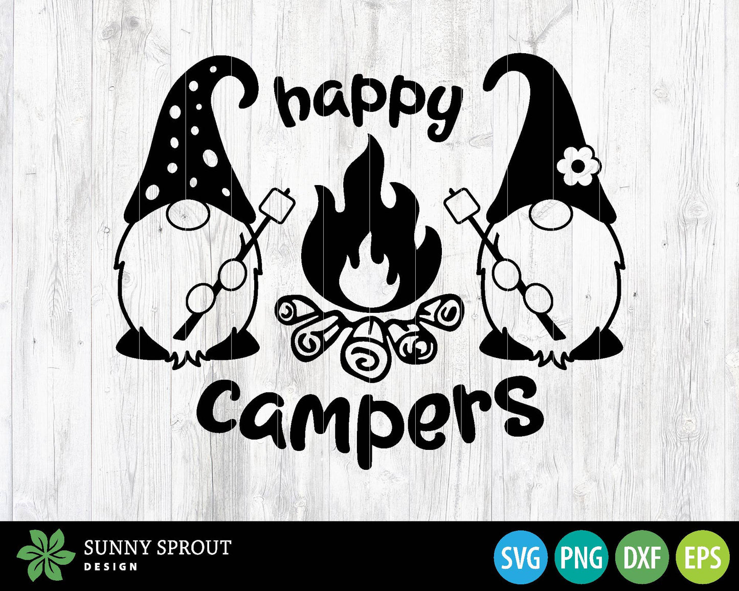 Happy Camper Gnomes SVG, Digital download, Cricut vinyl cut file, Silhouette, Camping shirt design, Sign decor