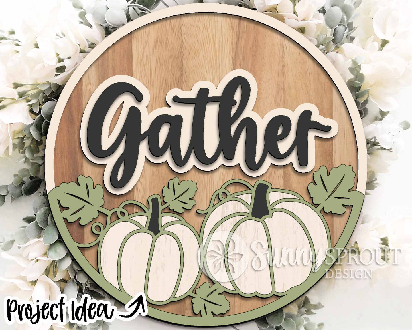 Thanksgiving Laser Sign Bundle, Round door hanger, Glowforge laser file, Cricut cut svg, Silhouette, Fall welcome sign