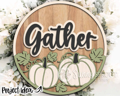 Thanksgiving Laser Sign Bundle, Round door hanger, Glowforge laser file, Cricut cut svg, Silhouette, Fall welcome sign