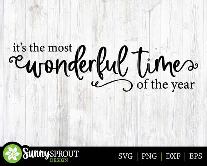 Most Wonderful Time of the Year SVG, Digital download, Cricut SVG cut file, Silhouette, Christmas sign design