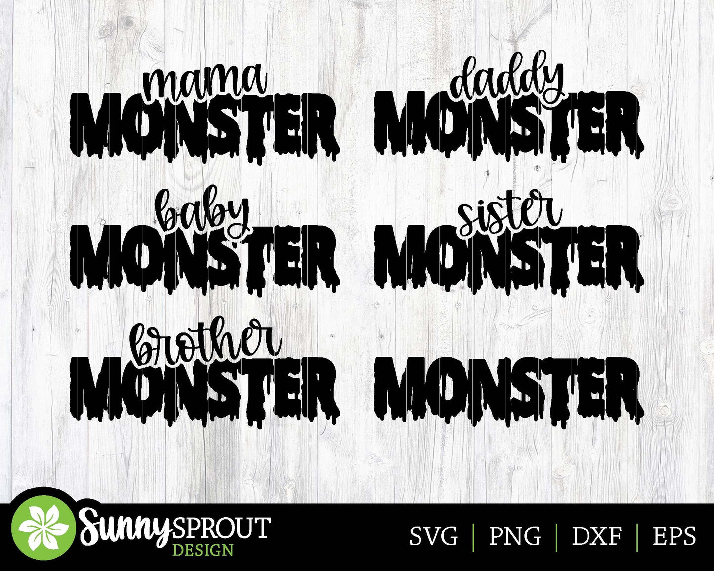 Family Halloween Monster SVG, Digital Download, Cricut SVG Cut File, Silhouette, Matching Halloween Shirt Design
