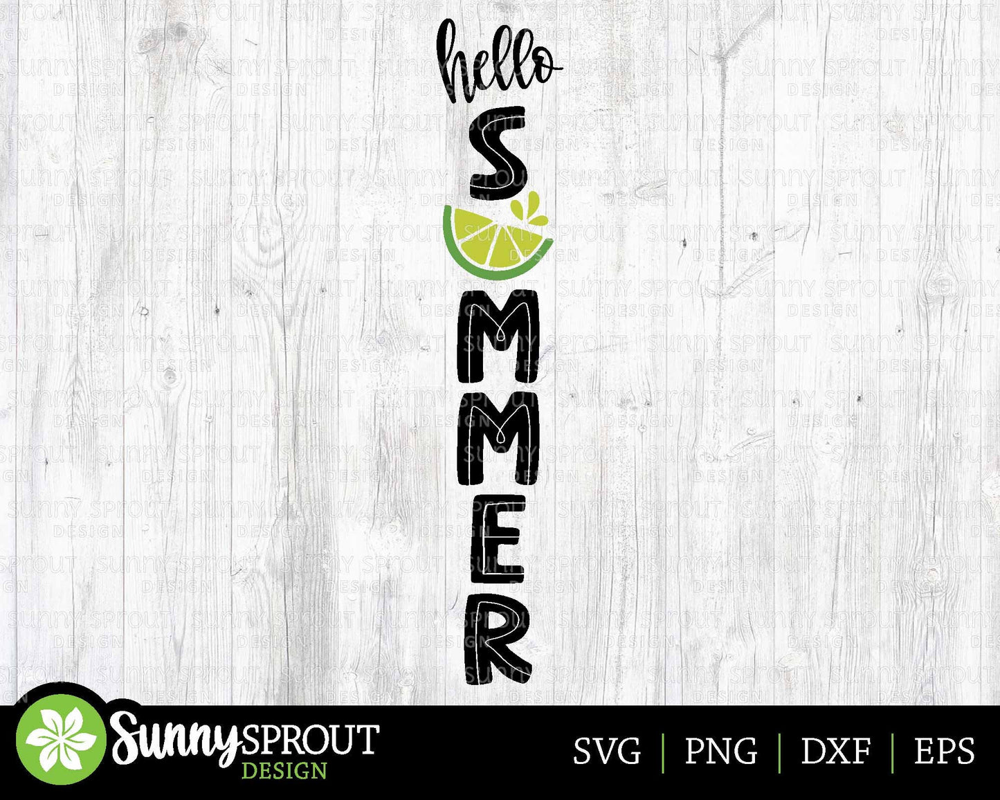 Hello Summer Lime Sign, Digital Download, Cricut SVG Cut File, Vertical Porch Leaner Design