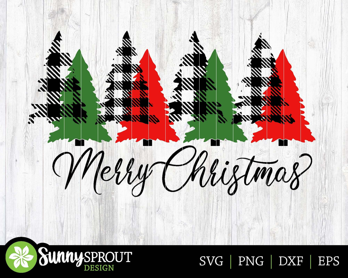 Merry Christmas Buffalo Plaid Trees SVG, Digital Download, Cricut Cut File, Silhouette, Sign, Mug, Shirt Design