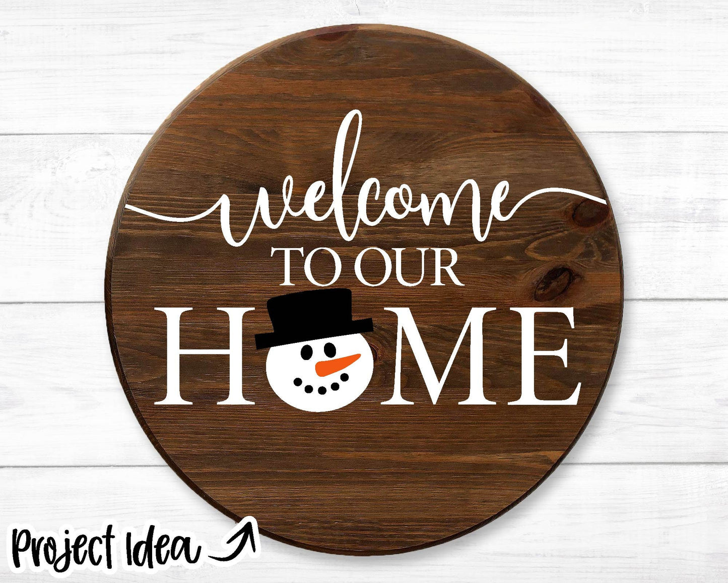 Welcome To Our Home Interchangeable Graphics Sign, Digital Download, Cricut SVG Cut File, Silhouette, Round Door Hanger Design
