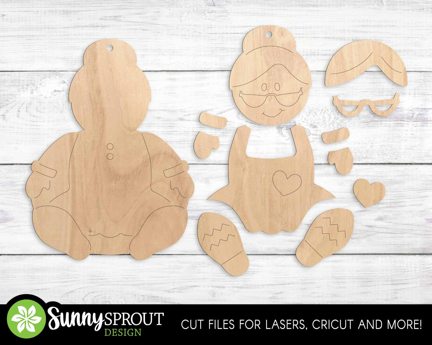 Sitting Christmas Ornament Bundle, Digital download, SVG laser cut file, Cricut, North Pole Santa Christmas design