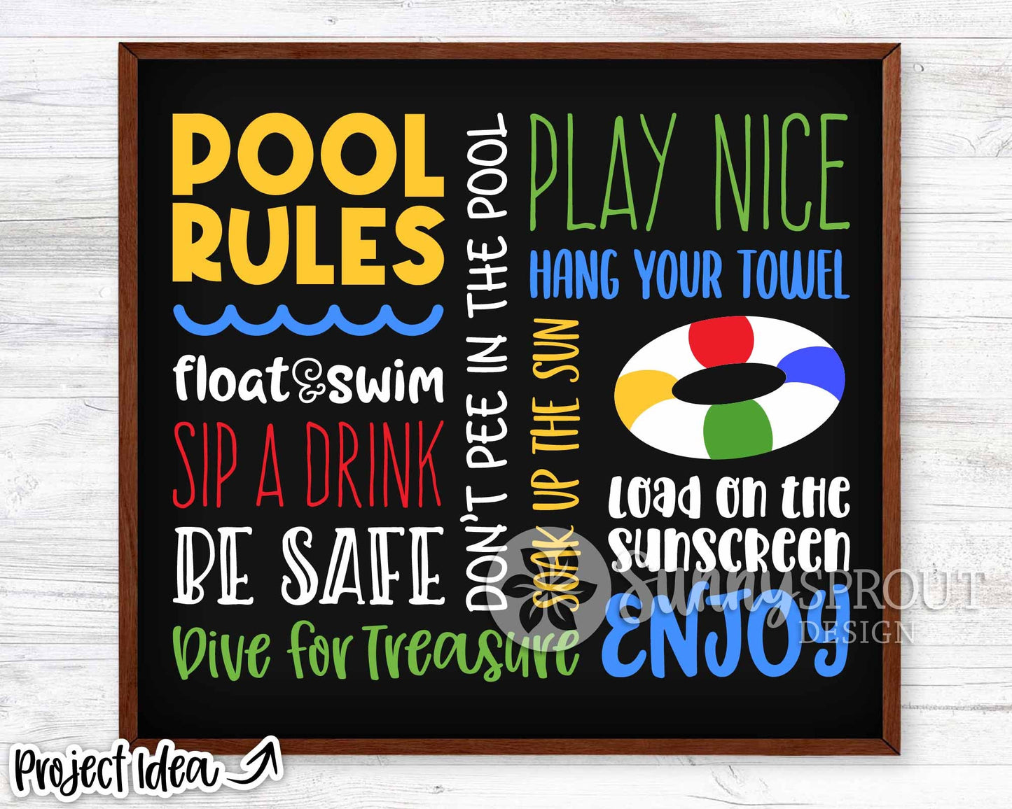 Pool Rules Word Art Sign, Digital Download, Cricut SVG Cut File, Summer Wall Decor Design