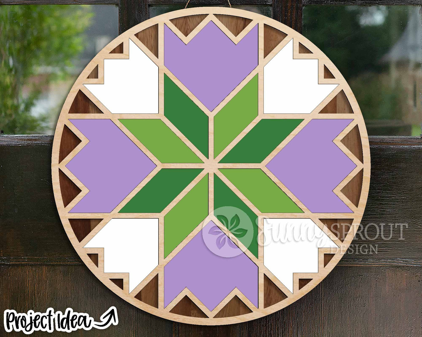 Tulip Barn Quilt Sign, Digital download, SVG laser cut file, Cricut, Round door hanger design, Farmhouse Easter decor