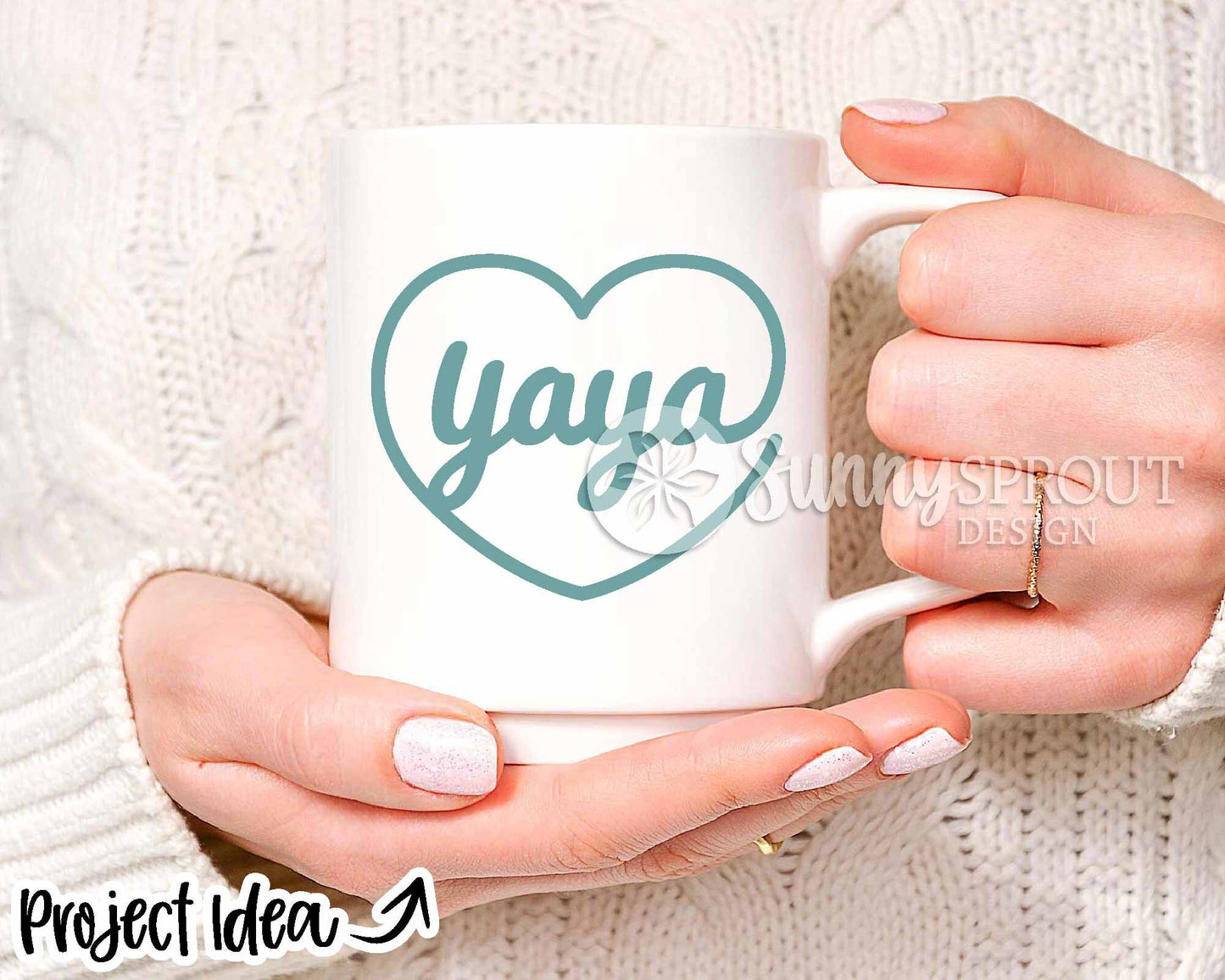 Love Yaya Heart SVG, Digital download, Cricut cut file, Silhouette, Mother's Day grandma design