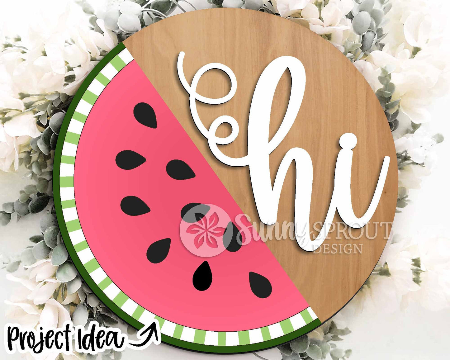 Summer Laser Sign Bundle 4, Round door hanger svg, Glowforge laser file, Cricut, Front door welcome sign, Hello summer svg
