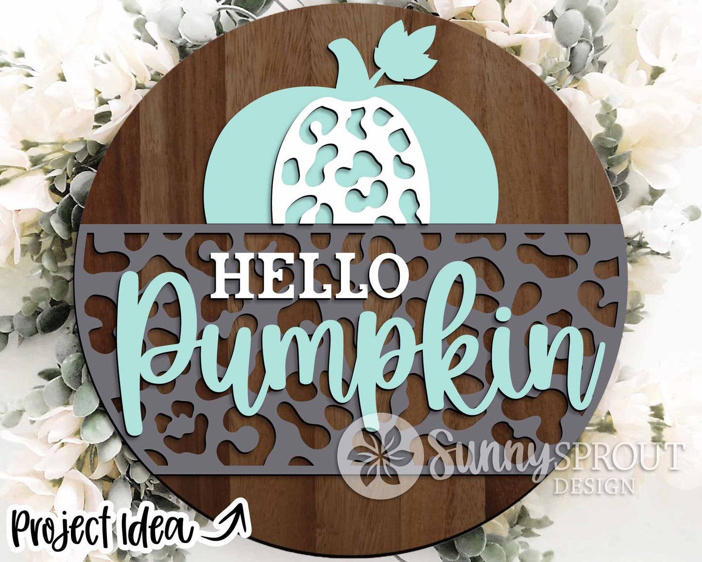 Autumn Laser Sign Bundle 1, Round door hanger, Glowforge laser file, Cricut, Fall welcome sign svg, Hello pumpkin svg