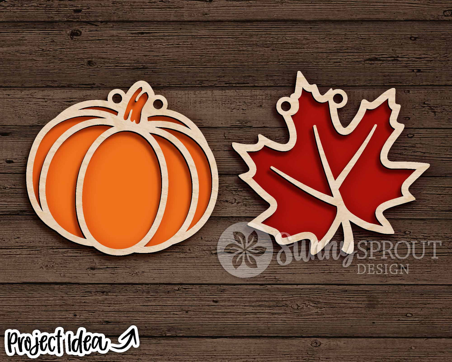 Pumpkin and Leaf Garland, Digital Download, SVG Laser Cut File, Cricut, Fall Decor Ornament Design