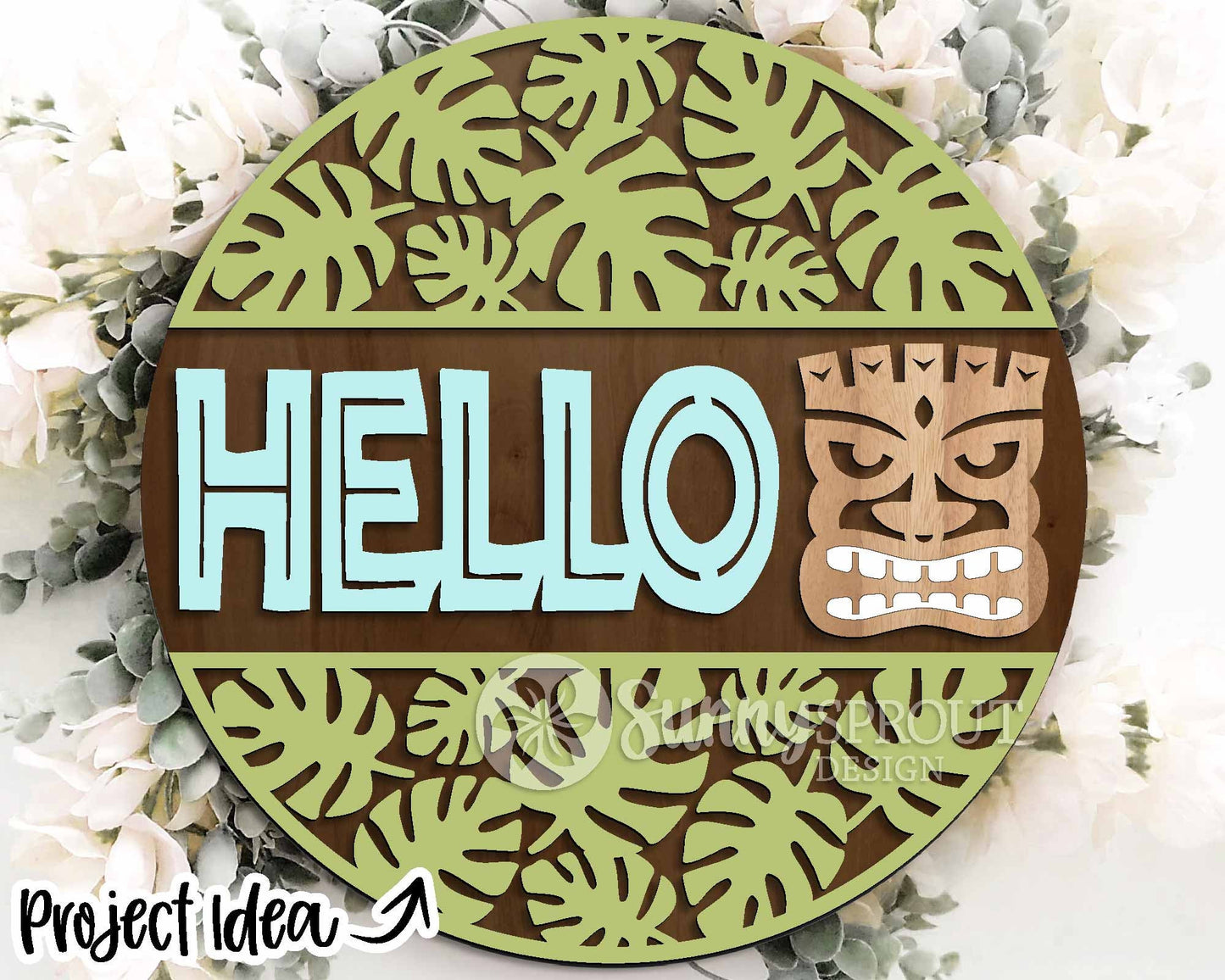 Beach Theme Sign Bundle 3, Round door hanger svg, Glowforge laser file, Cricut, Front door welcome sign, Ocean decor svg