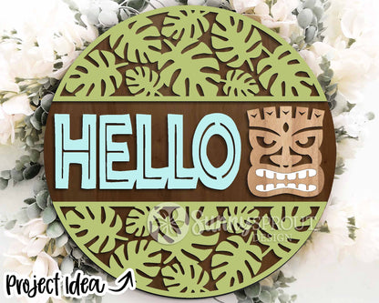 Beach Theme Sign Bundle 3, Round door hanger svg, Glowforge laser file, Cricut, Front door welcome sign, Ocean decor svg