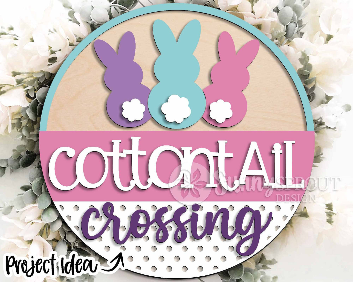 Easter Sign Bundle 1, Round door hanger svg, Glowforge laser file, Cricut cut file, Spring welcome sign svg, Easter bunny