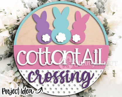 Easter Sign Bundle 1, Round door hanger svg, Glowforge laser file, Cricut cut file, Spring welcome sign svg, Easter bunny