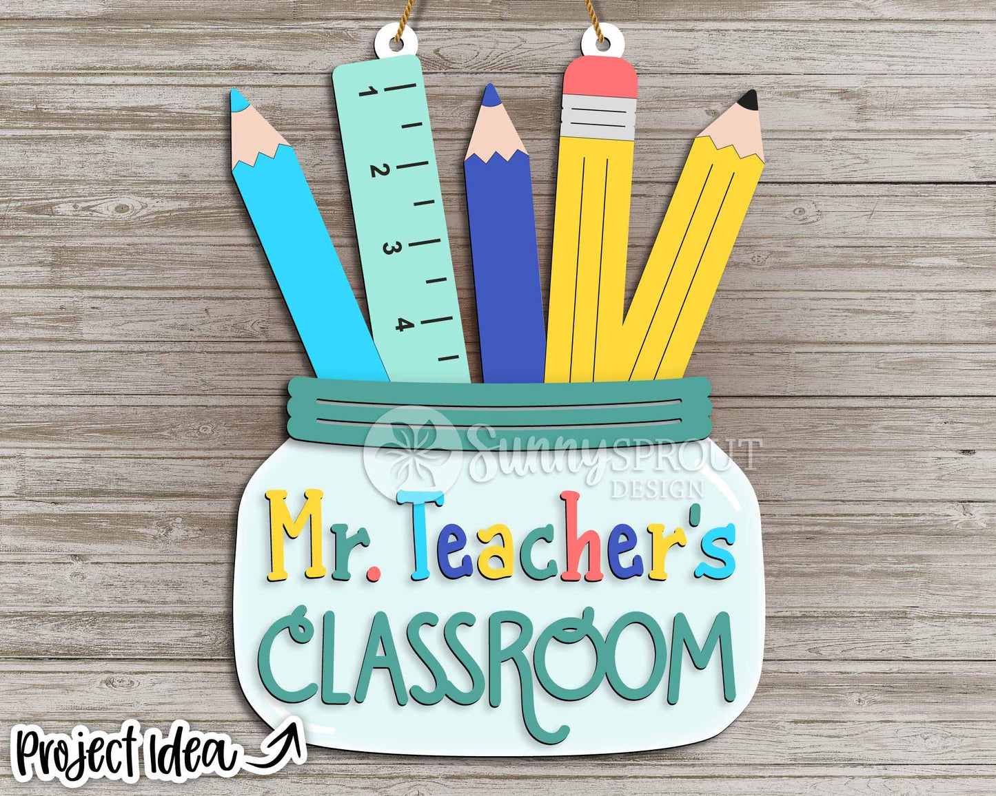 Classroom Teacher Name Sign, Digital download, SVG Laser cut file, Cricut, Door hanger design, Personalize school decor
