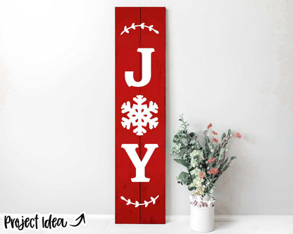 JOY Christmas Porch Sign, Digital download, Cricut SVG cut file, Silhouette, Front door leaner design