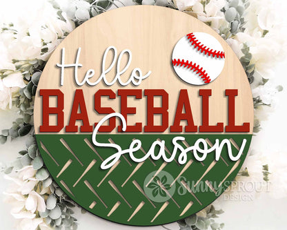 Sport Season Sign Bundle, Round door hanger svg, Glowforge laser file, Cricut, Football, Basketball, Hockey, Baseball