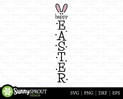 Happy Easter Bunny Ears Porch Sign, Digital download, SVG Cricut cut file, Silhouette, Front door leaner design