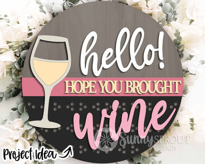Summer Patio Laser Sign Bundle, Round door hanger svg, Glowforge laser file, Cricut cut file, Front door welcome sign