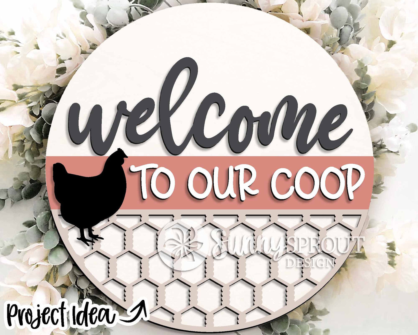 Farm Animal Laser Sign Bundle, Round door hanger svg, Glowforge laser file, Cricut, Chicken coop welcome sign, Cow decor