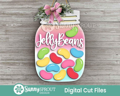 Easter Mason Jar Sign Bundle, Door hanger svg, Glowforge laser cut files, Cricut, Spring welcome sign svg