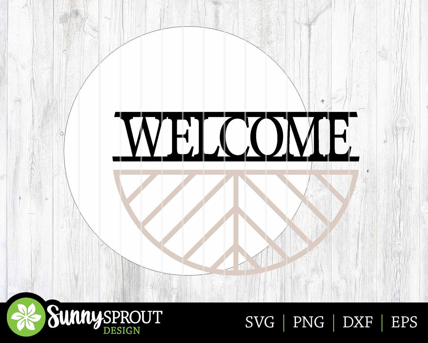 Chevron Geometric Welcome Sign, Digital Download, SVG Laser Cut File, Cricut, Modern Farmhouse Round Door Hanger Design