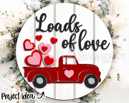 Valentine Laser Sign Bundle, Round door hanger, Glowforge laser file, Cricut cut svg, Silhouette, Heart welcome sign