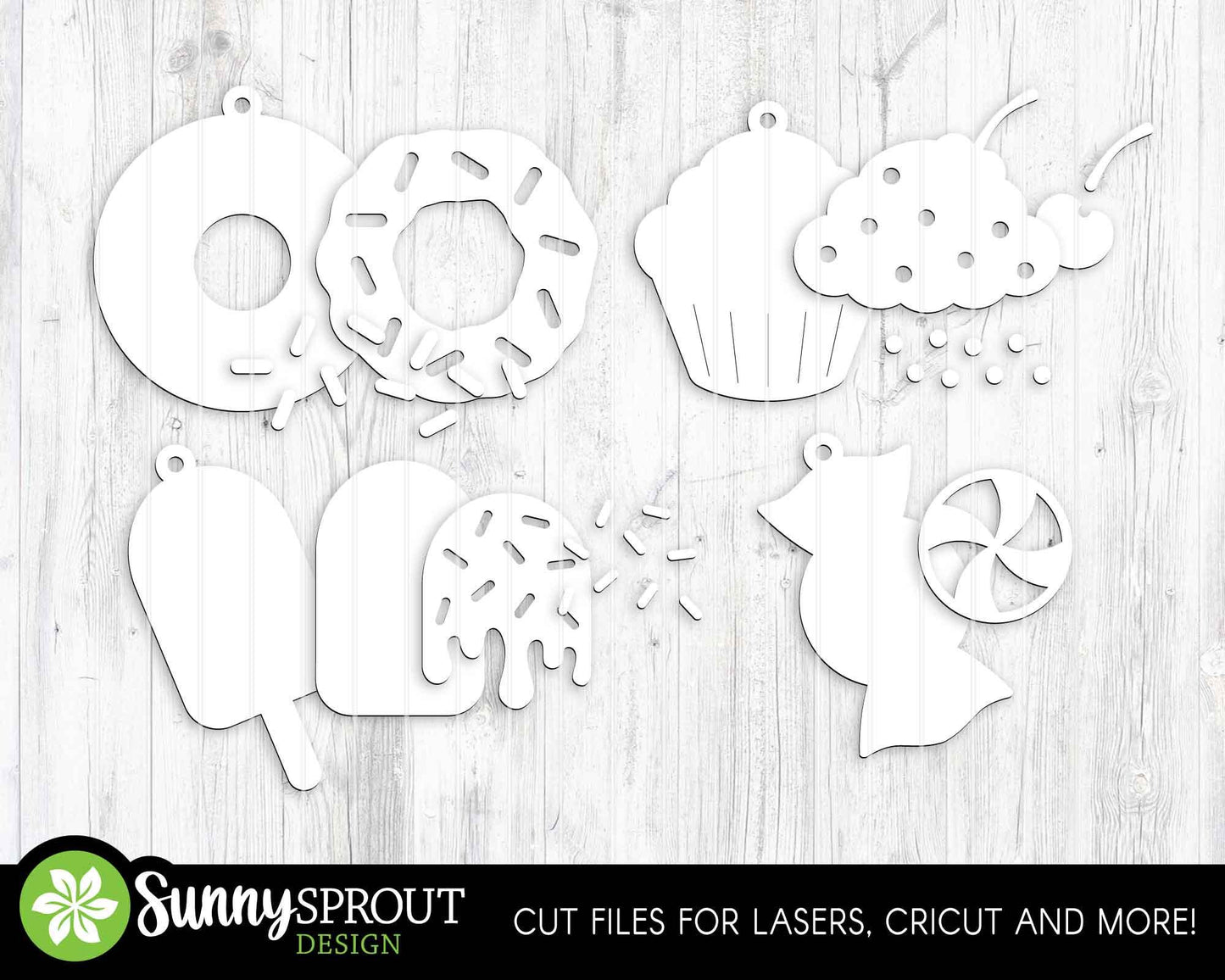 Christmas Sweet Treat Candy Ornament Bundle, Digital download, SVG laser cut file, Cricut, Christmas design
