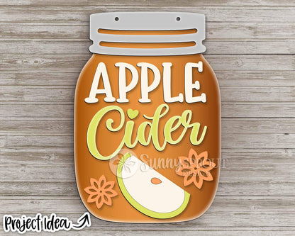 Fall Mason Jar Sign Bundle, Door hanger svg, Glowforge laser cut file, Cricut, Autumn welcome sign svg, Pumpkin apple svg