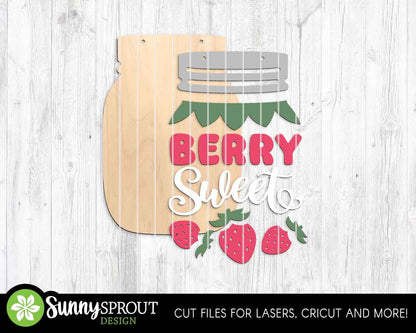 Summer Mason Jar Sign Bundle, Door hanger SVG, Glowforge laser cut file, Cricut, Summer wall decor sign svg