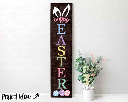 Hoppy Easter Bunny Ears Porch Sign, Digital download, SVG Cricut cut file, Silhouette, Door leaner design