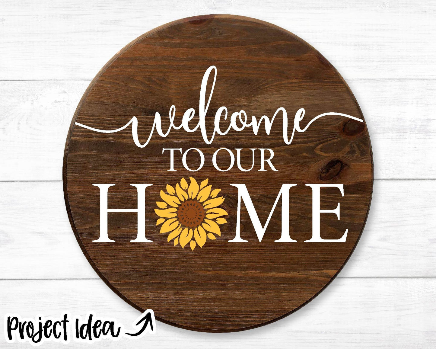 Welcome To Our Home Interchangeable Graphics Sign, Digital Download, Cricut SVG Cut File, Silhouette, Round Door Hanger Design