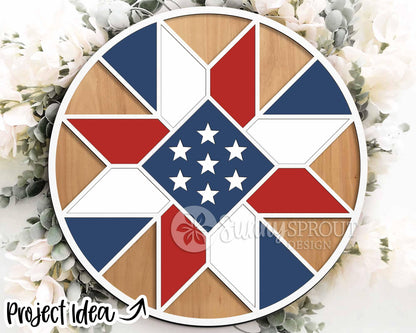 Seasonal Barn Quilt Sign Bundle, Round door hanger svg, Glowforge laser file, Cricut, Front door sign svg, Wall decor