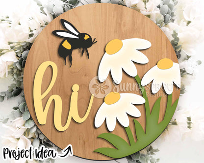 Honey Bee Laser Sign Bundle, Round door hanger svg, Glowforge laser file, Cricut, Front door welcome sign, Bee honeycomb