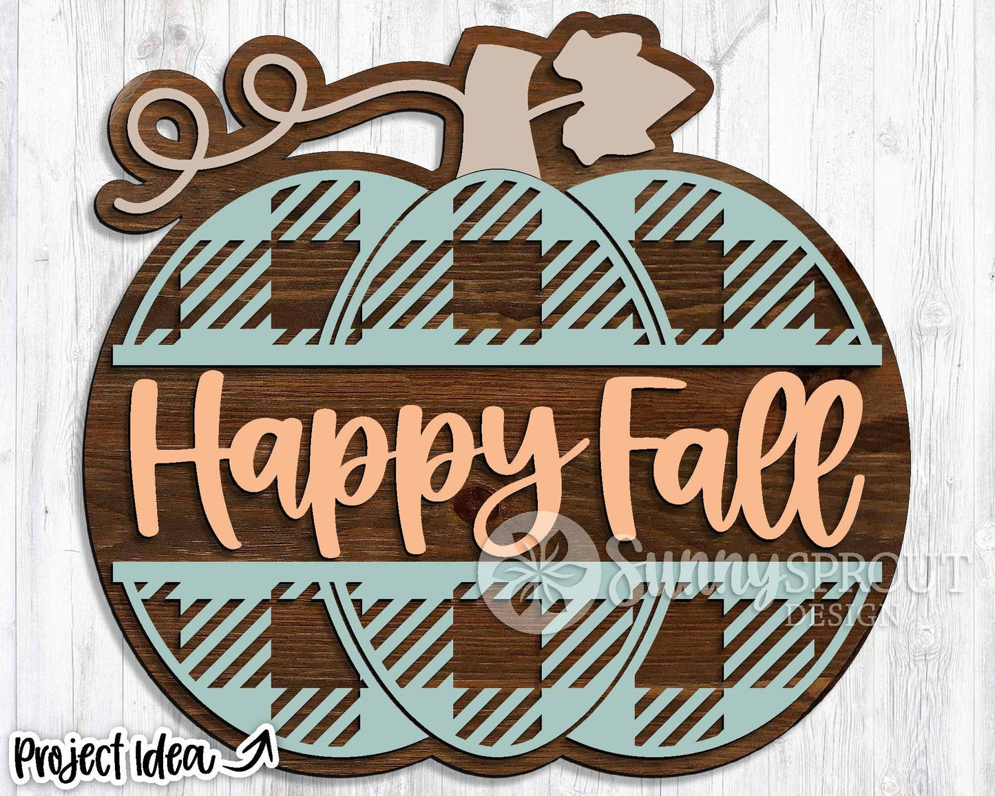 Happy Fall Monogram Pumpkin Sign, Digital Download, SVG Laser Cut File, Cricut, Round Fall Door Hanger Design, Personalize name