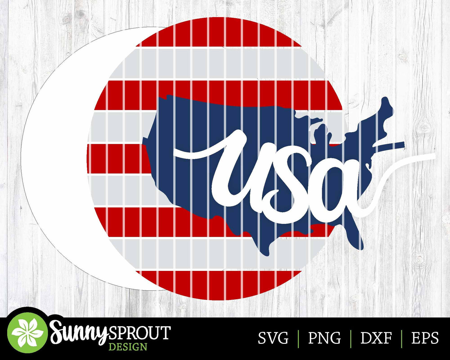 USA American Flag Stripes and Map Sign, Digital Download, SVG Laser Cut File, Cricut, Round Door Hanger Design, Patriotic 4th of July Decor