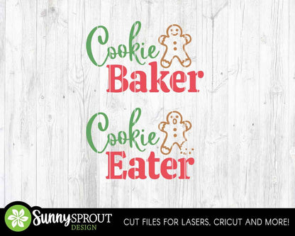 Cookie Baker Eater Shirt Design, Digital download, Cricut SVG cut file, Silhouette, Family Christmas design