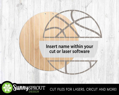 Basketball Player Name Number Sign, Digital Download, SVG Laser Cut File, Cricut, Door Hanger Wall Art Design, Personalized Sports Decor