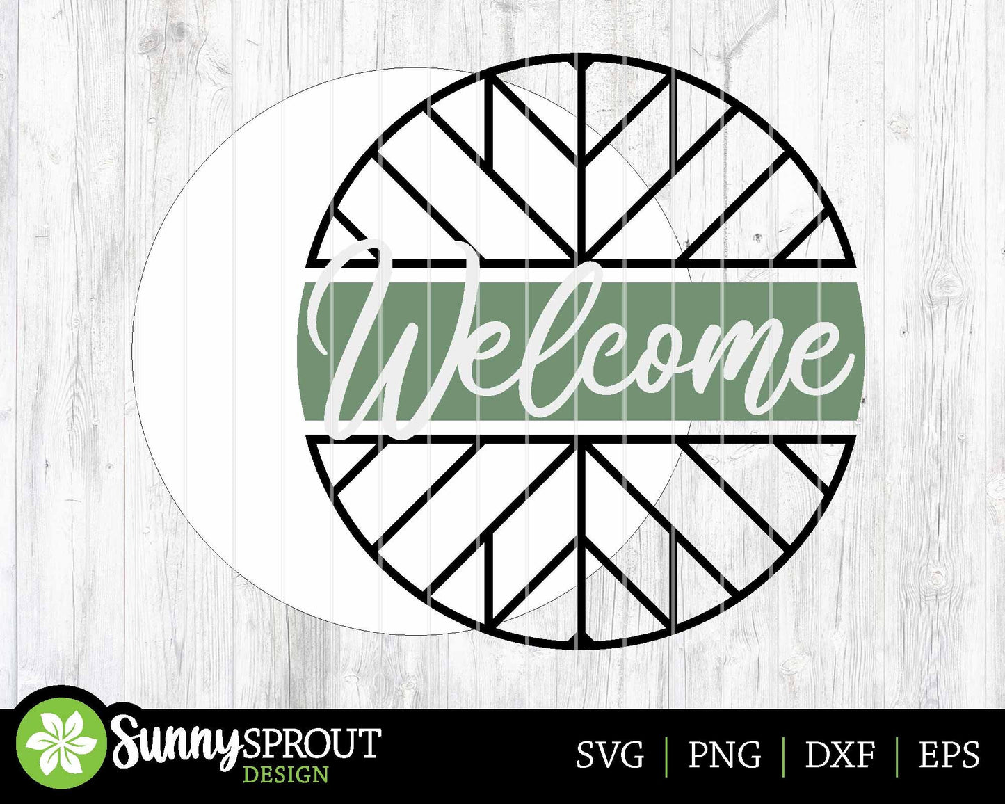Barn Quilt Welcome Sign, Digital Download, SVG Laser Cut File, Cricut, Farmhouse Round Door Hanger Design