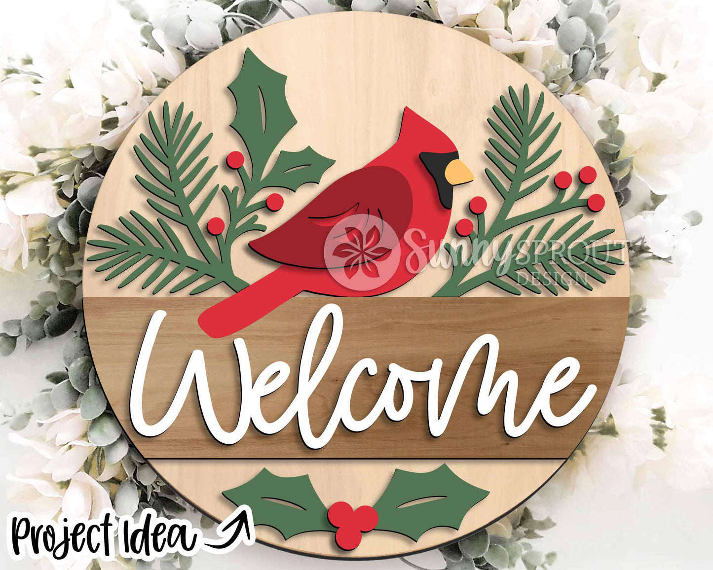 Winter Laser Sign Bundle 2, Round door hanger SVG, Glowforge laser file, Cricut cut file, Holiday welcome sign svg