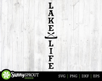 Lake Life Canoe Porch Sign, Digital download, Cricut SVG cut file, Silhouette, Camping lake house outdoor design