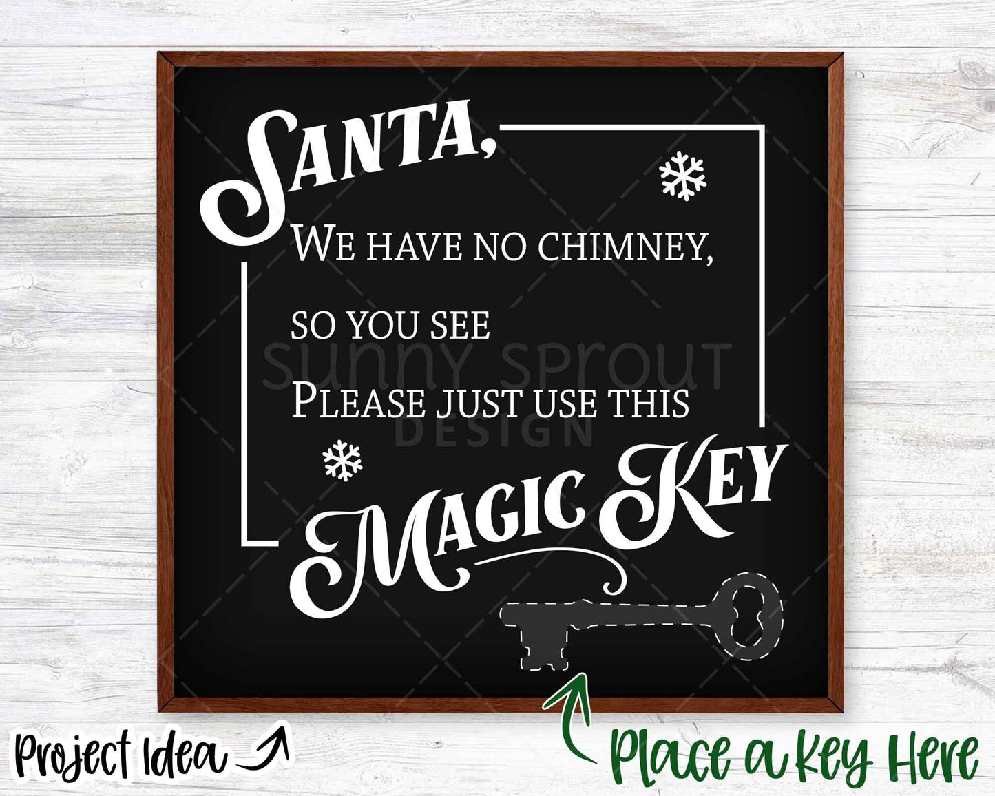 Santa's Magic Key Ornament, Digital Download, Cricut Cut File, Silhouette, Christmas Design
